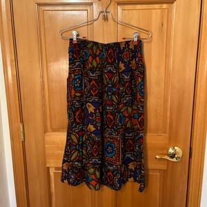 Vintage Sag Harbor Multicolor A-Line Skirt, small, multi color, rayon